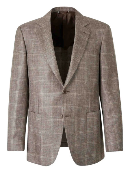  Canali Check-pattern Single-breasted Blazer - Brown 