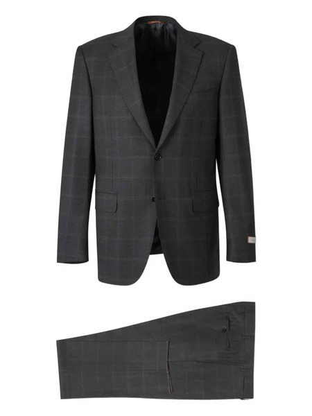  Canali Check-pattern Single-breasted Suit - Grey 