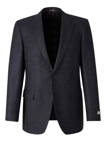  Canali Checked Single-breasted Blazer - Blue 