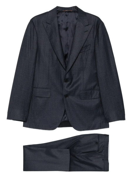  Canali Checked Single-breasted Suit - Blue 