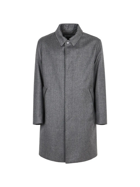  Canali Classic Collar Buttoned Coat - Grey 