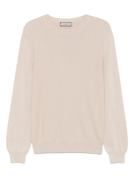  Canali Cotton Crew-neck Sweater - Neutrals 