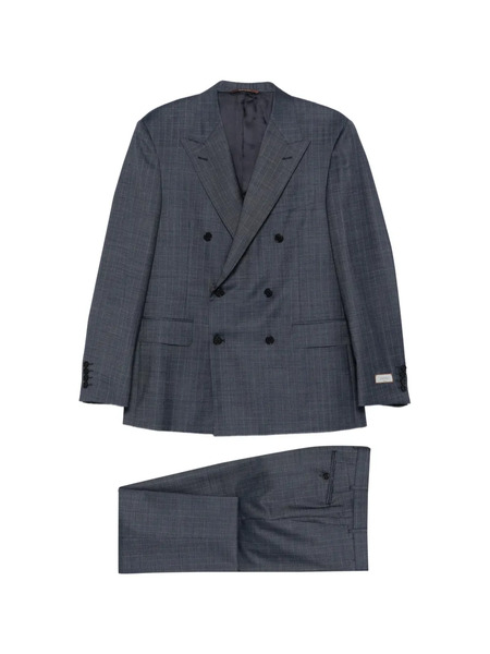  Canali Double-breasted Pinstripe Suit - Blue 
