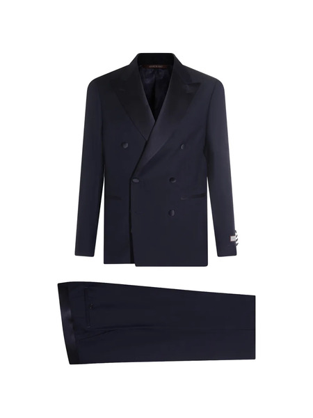  Canali Double-breasted Shawl Collar Suit - Blue 