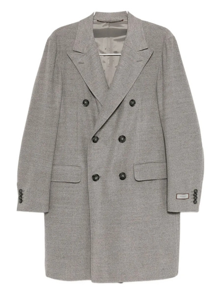  Canali Double-breasted Wool Coat - Grey 