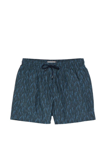  Canali Drawstring Print Swim Shorts - Blue 