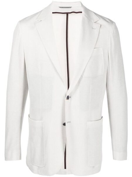  Canali Fitted Single-breasted Button Blazer - Grey 