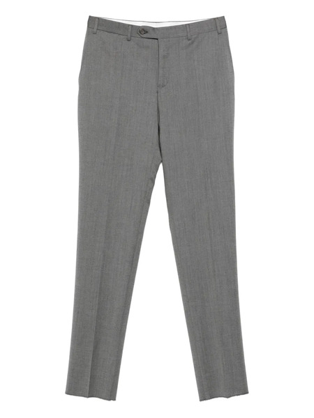  Canali Frayed Wool Trousers - Grey 