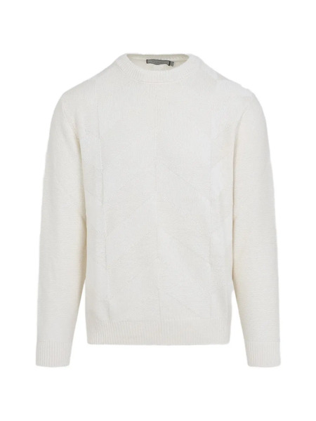  Canali Geometric Knitted Jumper - Neutrals 