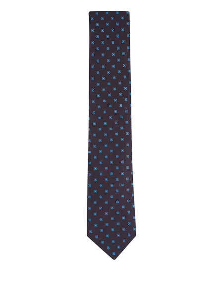 Canali Geometric-pattern Silk Tie - Grey 