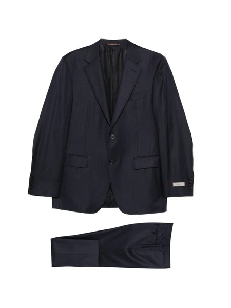  Canali Herringbone Buttoned Suit - Blue 