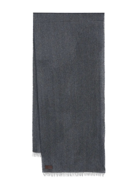  Canali Herringbone Scarf - Blue 