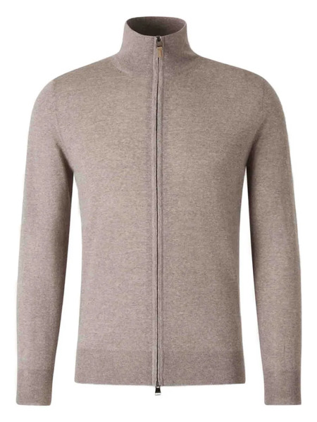  Canali High-neck Zip-front Cardigan - 705 Beige 