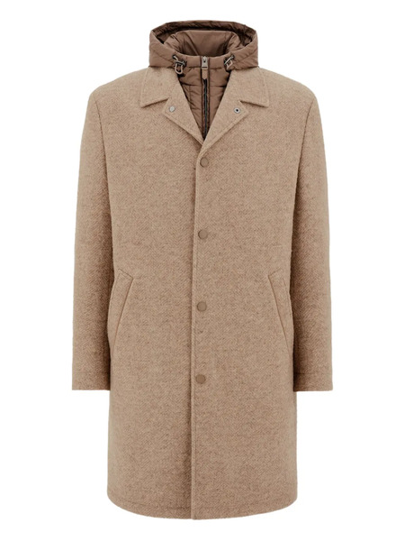  Canali Hooded Single-breasted Coat - Neutrals 