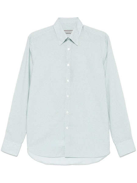  Canali Leaf-print Shirt - Blue 