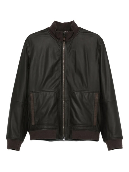  Canali Leather Jackets - Brown 