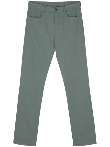  Canali Logo-patch Trousers - Green 