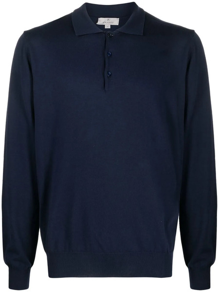  Canali Long-sleeve Polo Jumper - Blue 