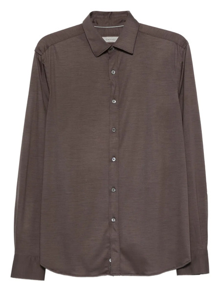  Canali Long-sleeve Wool Shirt - Brown 