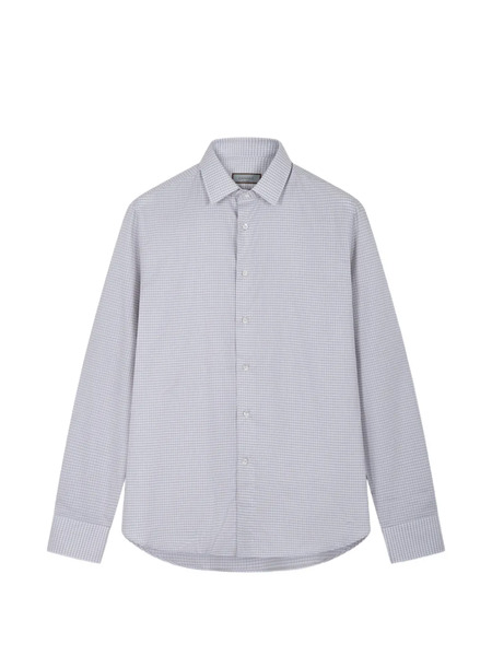  Canali Patterned Cotton Shirt - Blue 