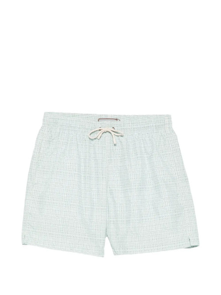  Canali Patterned Swim Shorts - Green 