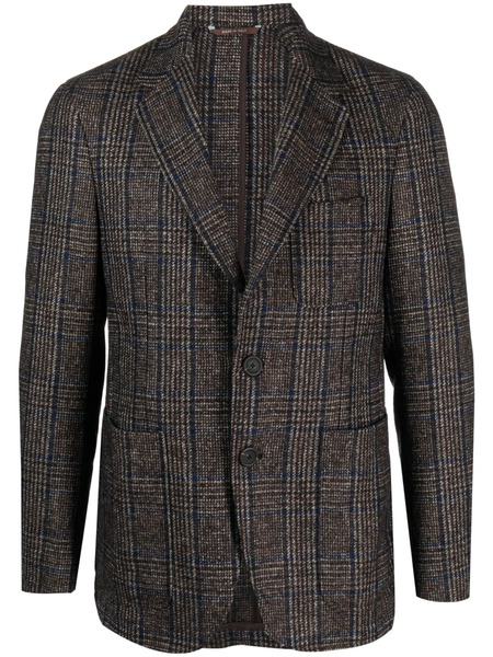  Canali Plaid-check Single-breasted Blazer - Brown 
