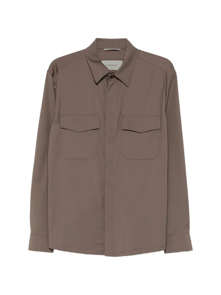  Canali Pocket Shirt - Brown 