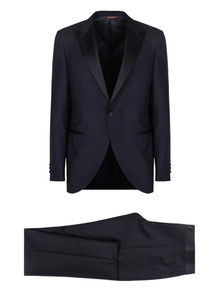  Canali Satin-lapel Wool Suit - Blue 