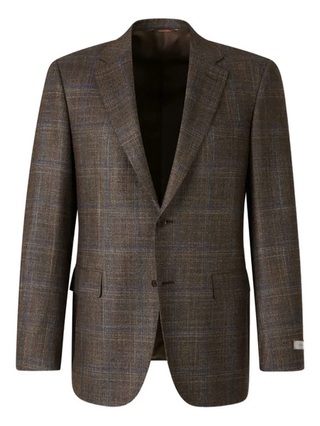  Canali Single-breasted Checked Blazer - Brown 