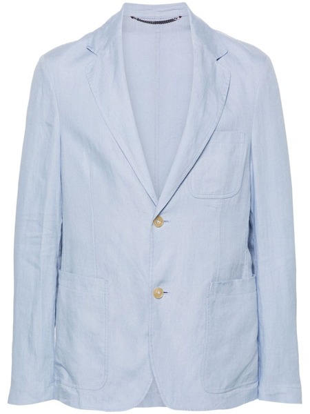  Canali Single-breasted Linen Blazer - Blue 