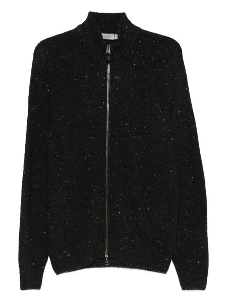  Canali Speckled Zip-up Cardigan - Black 