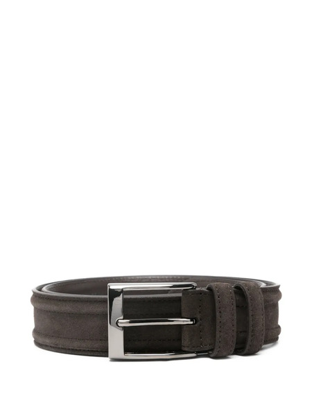  Canali Square-buckle Leather Belt - Brown 