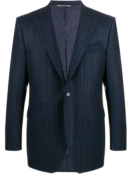  Canali Striped Fitted Blazer - Blue 