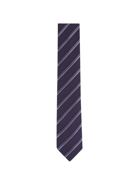  Canali Striped Silk Tie - Purple 