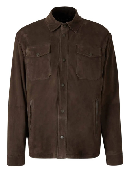  Canali Suede Button-fastening Shirt Jacket - Brown 