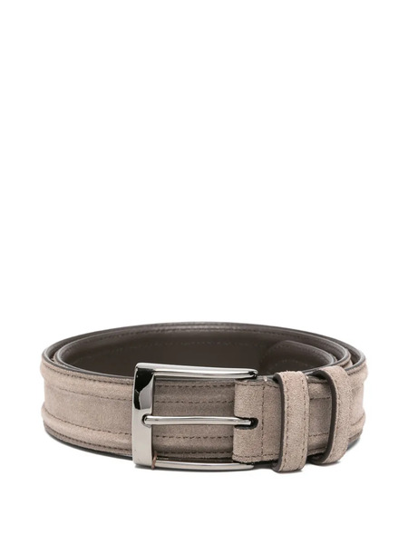  Canali Suede Leather Belt - Grey 