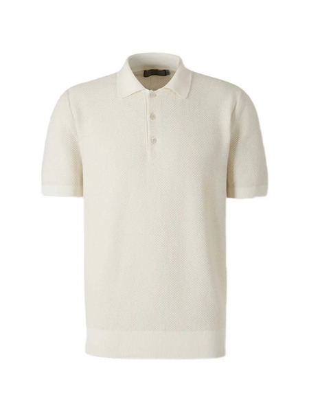  Canali Textured Polo Shirt - Neutrals 