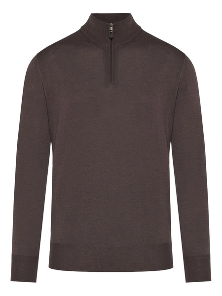  Canali Wool Polo Shirt - Brown 