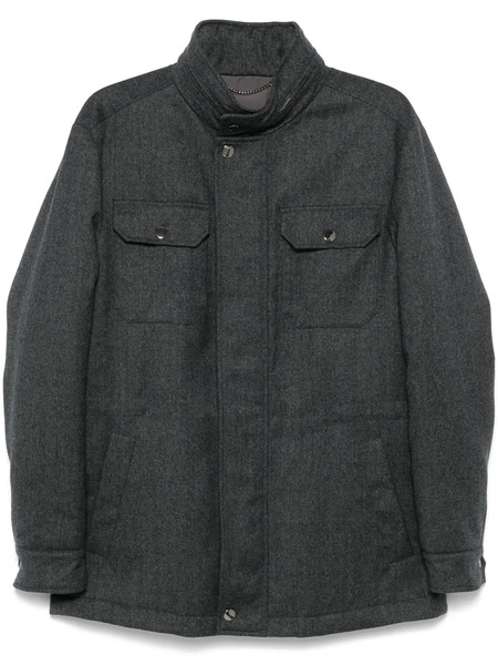  Canali Wool Shirt Jacket - Grey 