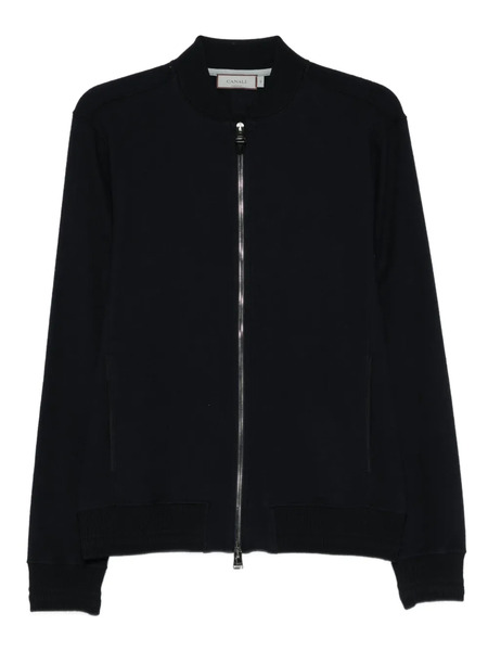  Canali Zip Cotton Jacket - Black 