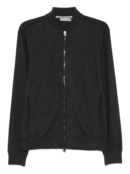  Canali Zip Cotton Jacket - Grey 
