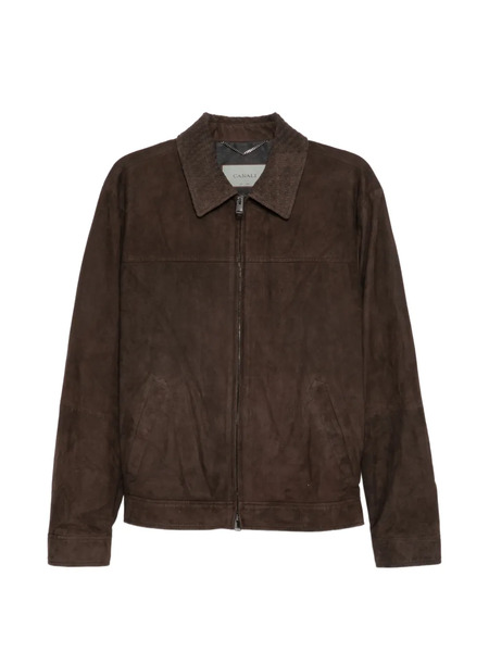  Canali Zip Suede Jacket - Brown 