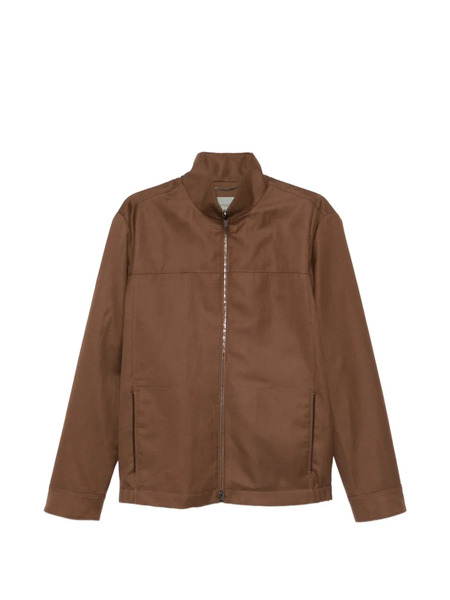  Canali Zip-up Shirt Jacket - Brown 