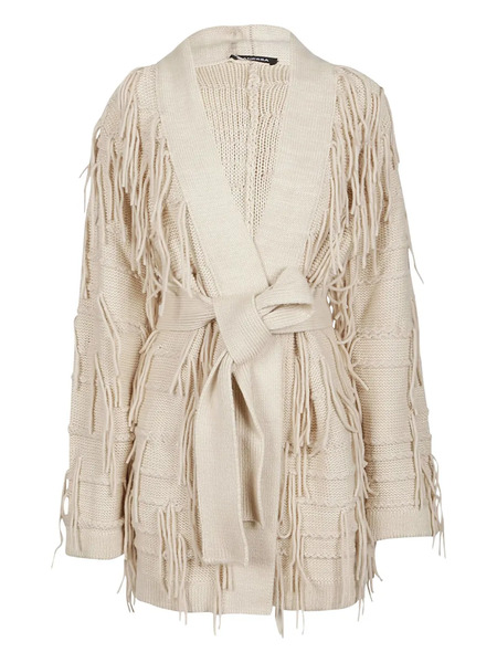  Canessa Fringe Belted Cardigan - Neutrals 