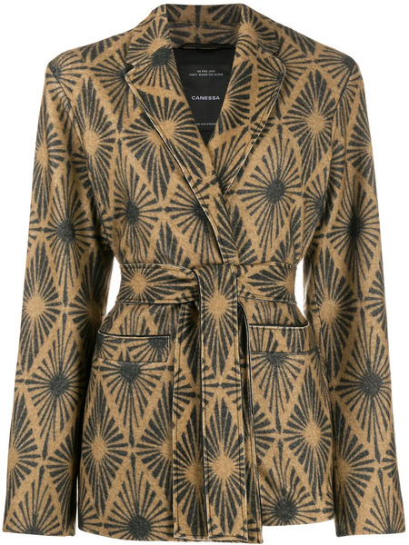  Canessa Geometric Sunburst Print Blazer - Neutrals 