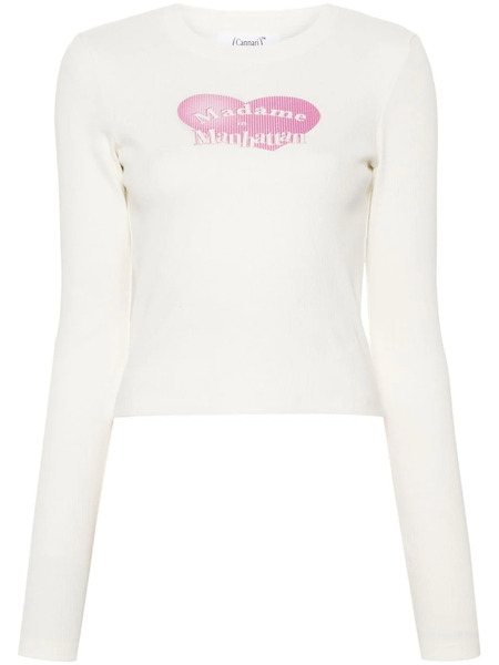  Cannari Concept Slogan-print T-shirt - Neutrals 