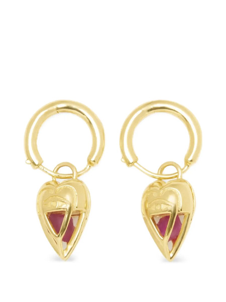  Capsule Eleven Heart-pendant Hoop Earrings - Gold 