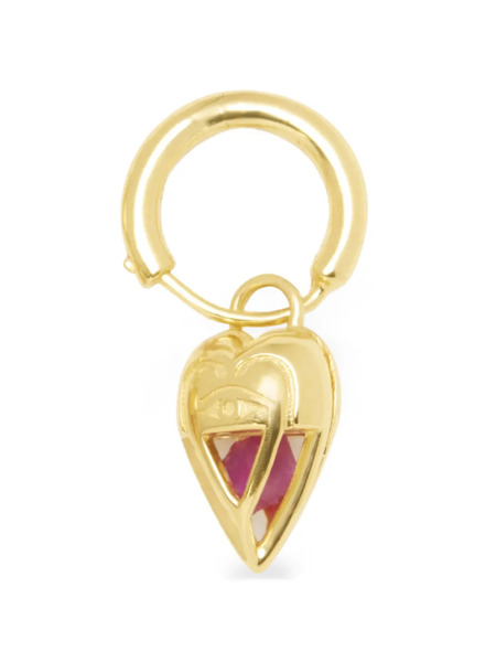  Capsule Eleven Heart-pendant Ruby Hoop Earrings - Gold 