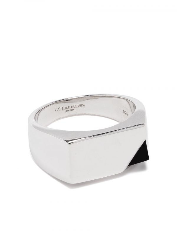  Capsule Eleven Jewel Beneath Signet Ring - Silver 