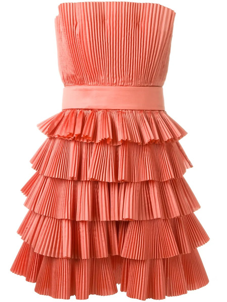  Capucci Strapless Pleated Dress - Pink 